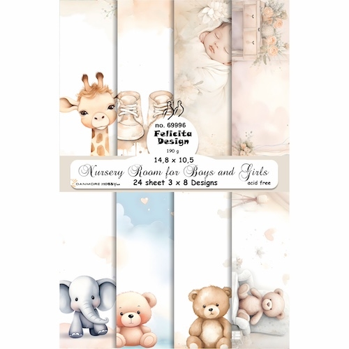 Felicita Design Card A6 Nursery room for boys and girls 3x8design 14,8x10,5cm 190g